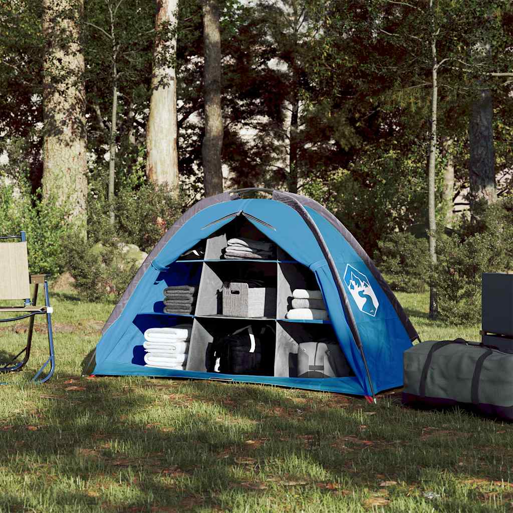 Detail van de vidaXL opbergtent met 9 vakken, ingericht met verschillende opbergartikelen.