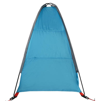 Detail van de blauwe vidaXL opbergtent met waterdichte stof en een hoge, puntige vorm.