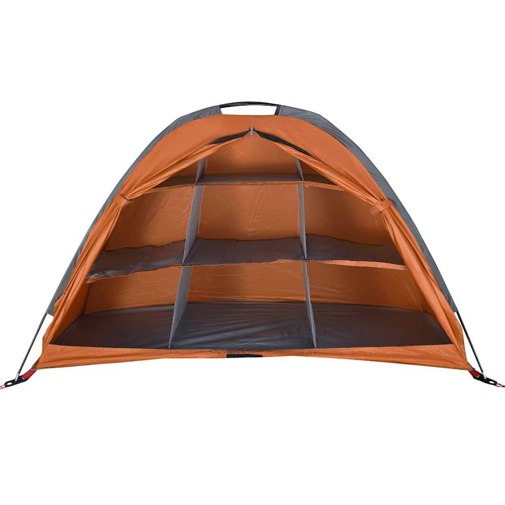 vidaXL Opbergtent 9 vakken waterdicht grijs en oranje