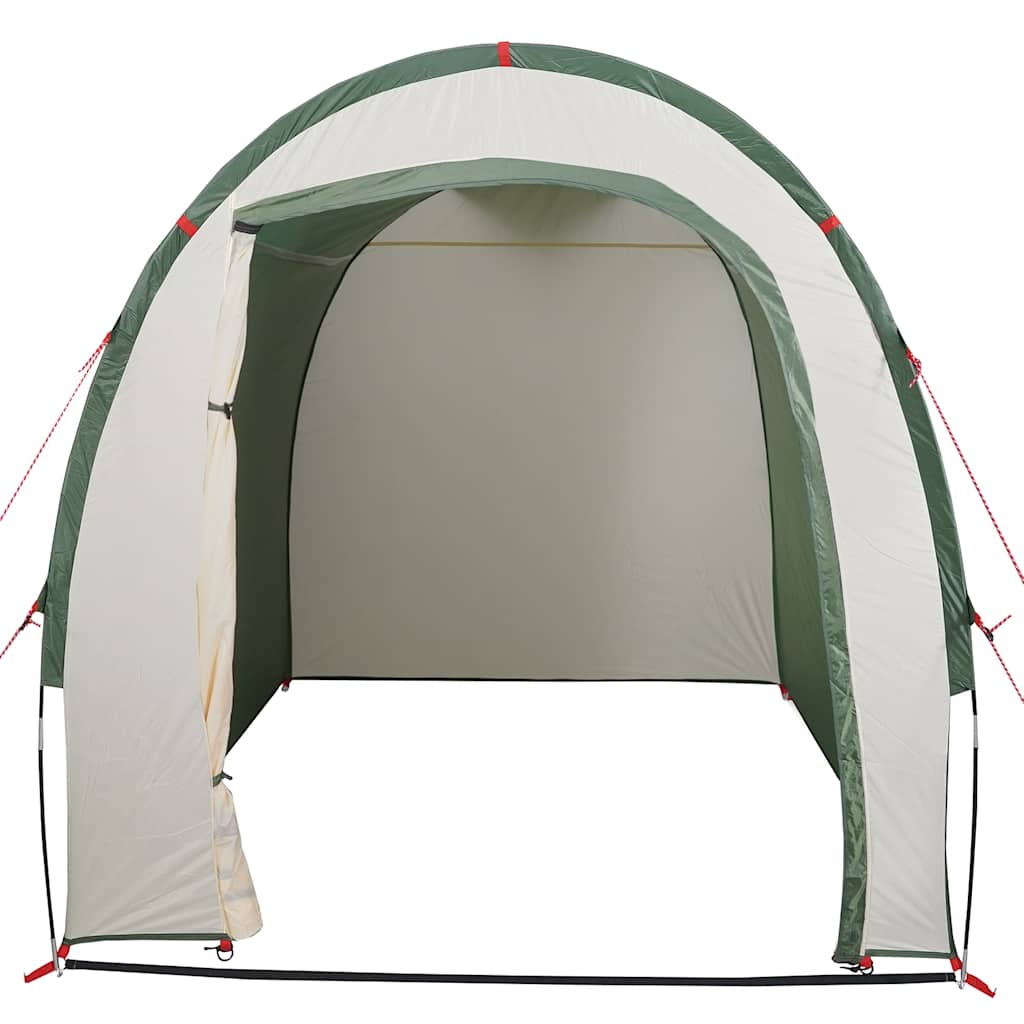 Detail van de groene vidaXL opbergtent met open ingang en ruime binnenruimte.