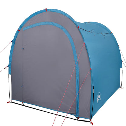 Detail van de vidaXL waterdichte opbergtent in blauw, zijaanzicht met grijze voorkant.