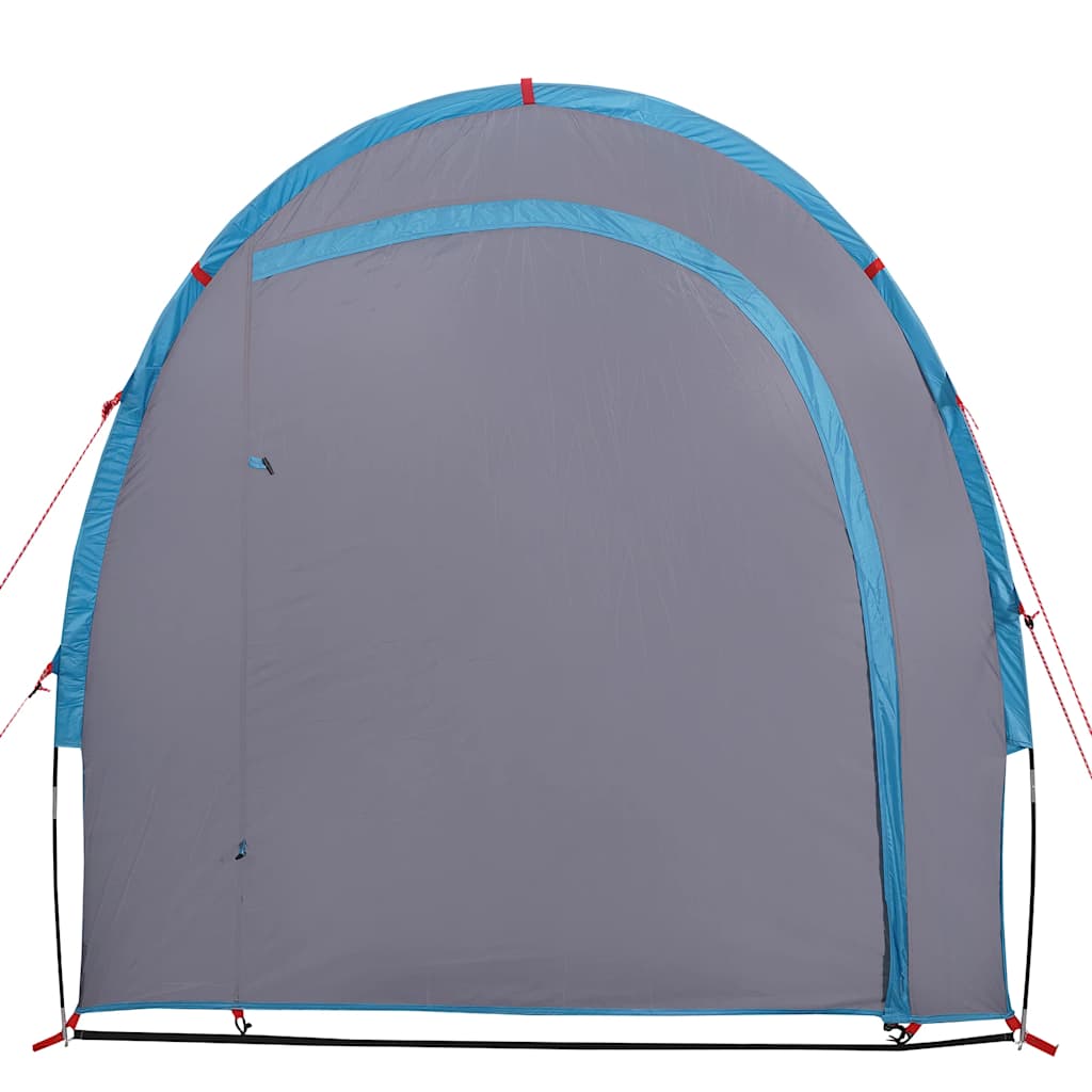 Detail van de blauwe vidaXL opbergtent met waterdichte achterkant en stevige randen.