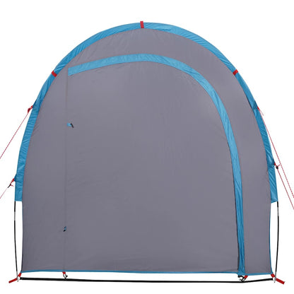 Detail van de blauwe vidaXL opbergtent met waterdichte achterkant en stevige randen.