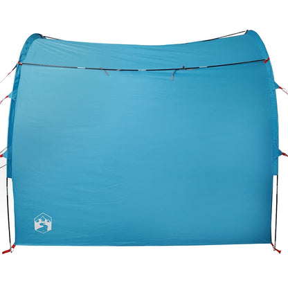 Zijaanzicht van de blauwe vidaXL opbergtent, waterdicht en eenvoudig op te zetten.
