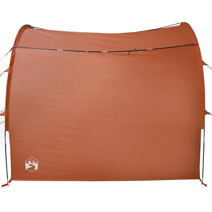 Detail van de oranje vidaXL opbergtent met een gladde, waterdichte buitenkant.