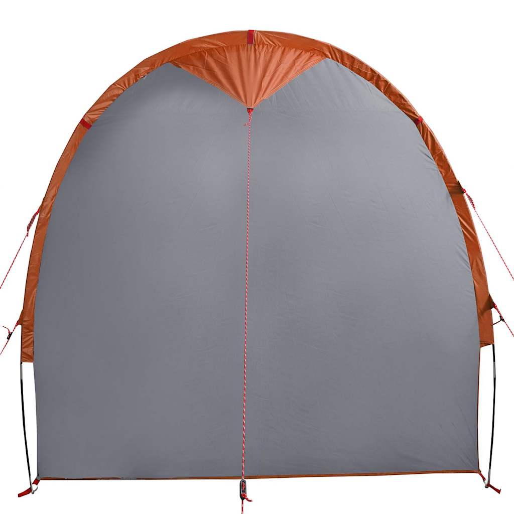 Achteraanzicht van de vidaXL opbergtent in oranje met lichtgewicht ontwerp.