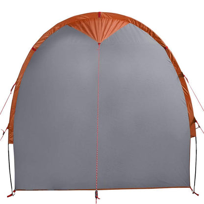 Achteraanzicht van de vidaXL opbergtent in oranje met lichtgewicht ontwerp.