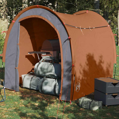Oranje vidaXL opbergtent met waterdichte bescherming en ruime opbergmogelijkheden.