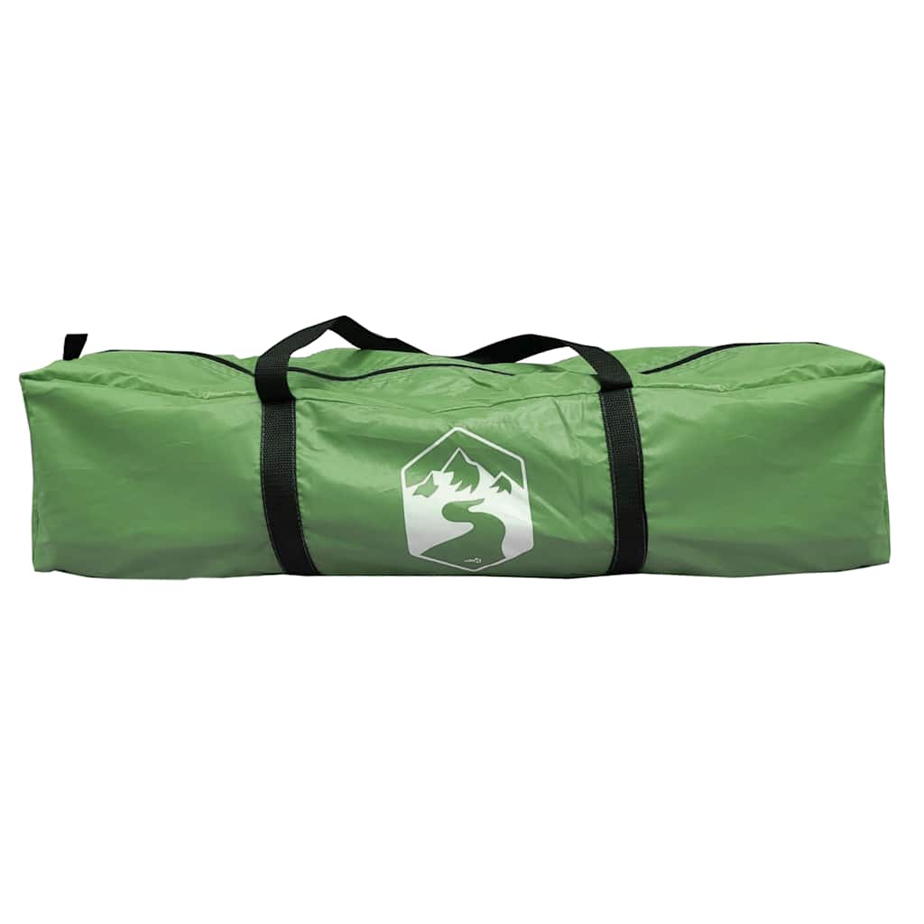 Groene vidaXL Tipitent 4-persoons, compact opgerold met handvatten.
