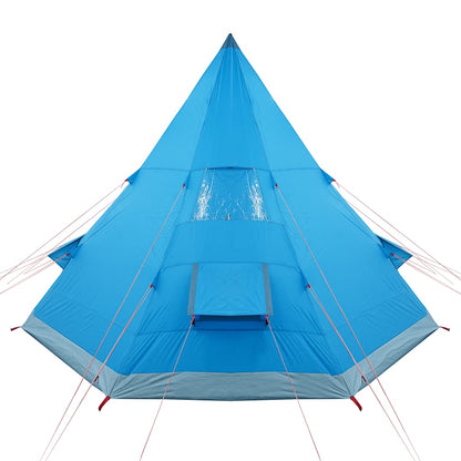 Detail van de blauwe vidaXL tipitent met waterdichte top en ventilatieopening.