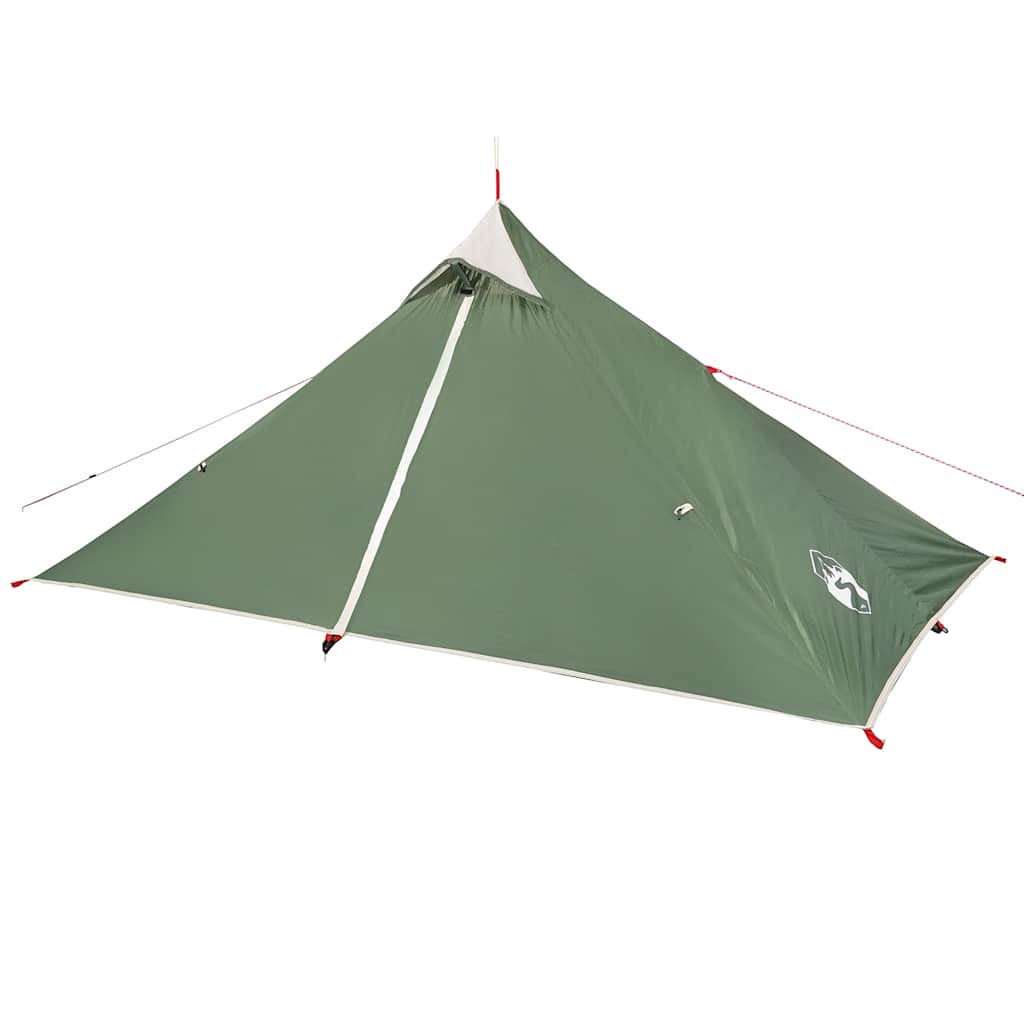 Detail van de groene vidaXL hangende tipi tent met waterdichte bovenkant en stevige constructie.