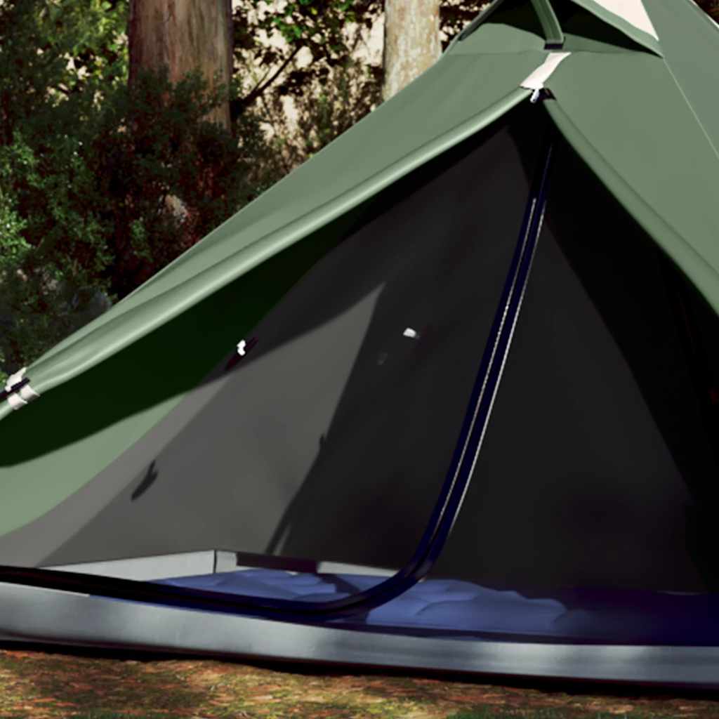 Detail van de vidaXL hangende tipi tent met waterdichte ingang en ventilatierooster.
