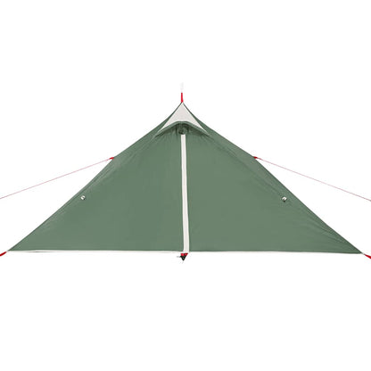 Detail van de groene vidaXL hangende tipi tent met waterdichte stof en ventilatieopening.