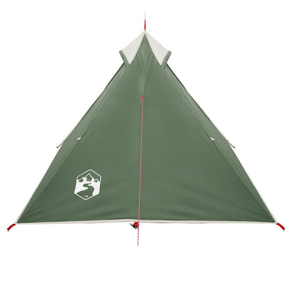 Detail van de groene vidaXL hangende tipi tent met waterdichte bovenkant en logo.
