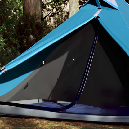 Detail van de hangende tipi tent vidaXL met waterdichte ritsdeur en schaduwzijde.