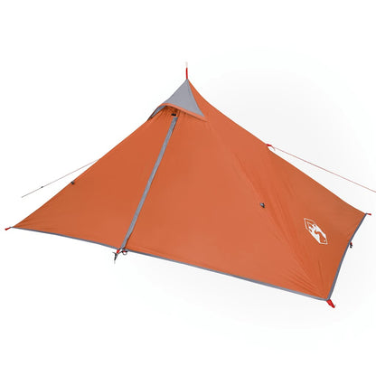 Detail van de oranje vidaXL hangende tipi tent met waterdichte stof en zijaanzicht.