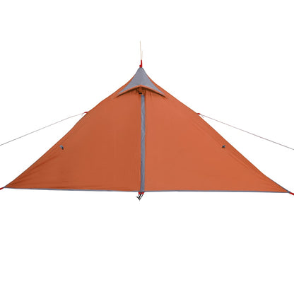 Detail van de oranje vidaXL hangende tipi tent met waterdichte bovenkant en ventilatieopening.