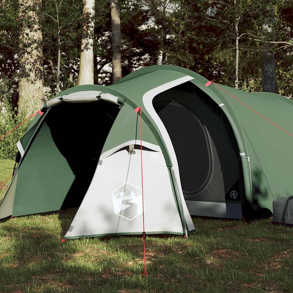 vidaXL tunneltent voor 2 personen in groen, met afneembare buitentent en ingang.