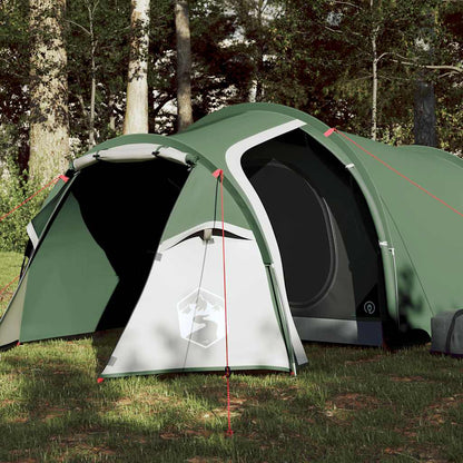 vidaXL tunneltent voor 2 personen in groen, met afneembare buitentent en ingang.