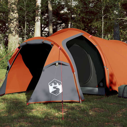VidaXL tunneltent voor drie personen, waterdicht, oranje met moderne uitstraling en ventilatieopening.