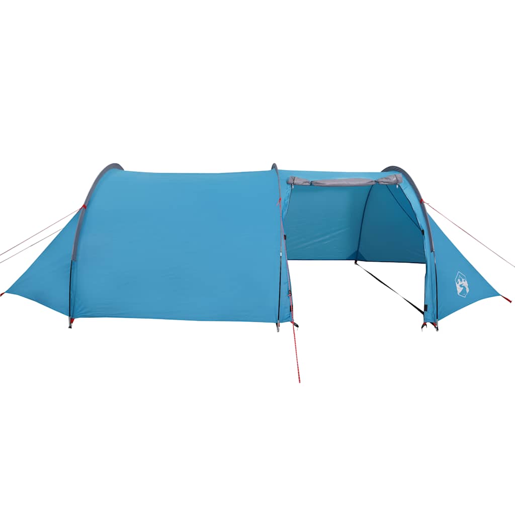 Zijaanzicht van de vidaXL 4-persoons tunneltent in waterdicht blauw.