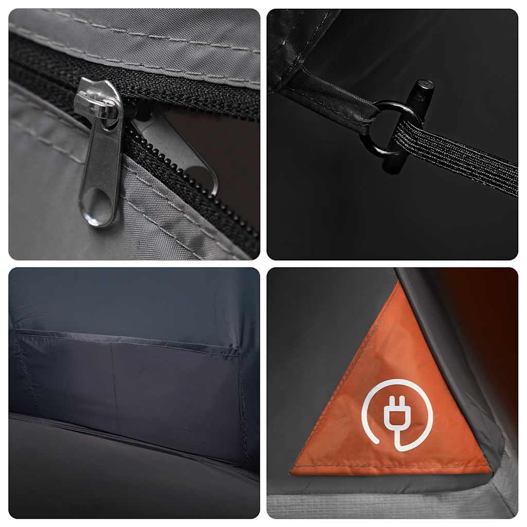 Detail van de rits en bevestigingspunten van de vidaXL 4-persoons tent.