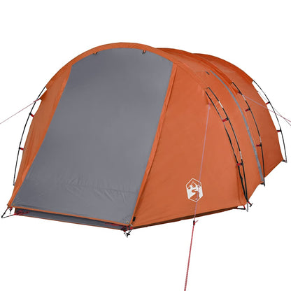 Detail van de vidaXL tunneltent met grijze en oranje kleuren, zijaanzicht.