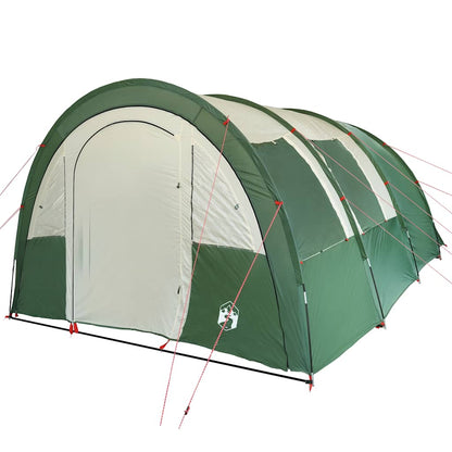 Detail van de vidaXL tunneltent in groen, met een zijaanzicht van de ingang.