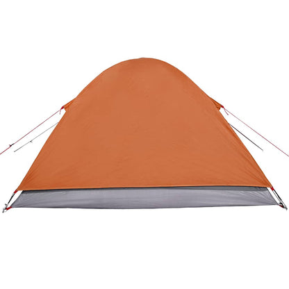 Zijaanzicht van de vidaXL koepeltent 3-persoons in waterdicht oranje.