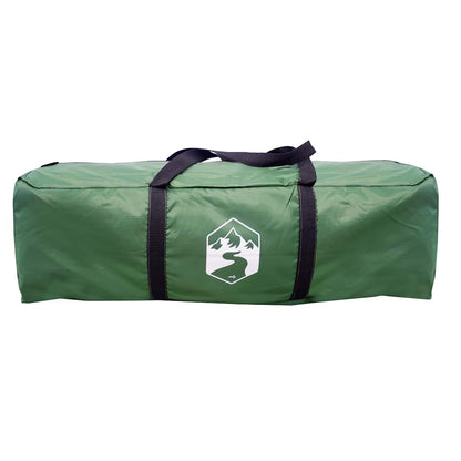 Groene vidaXL tent met luifel, opgevouwen in een handige draagtas.