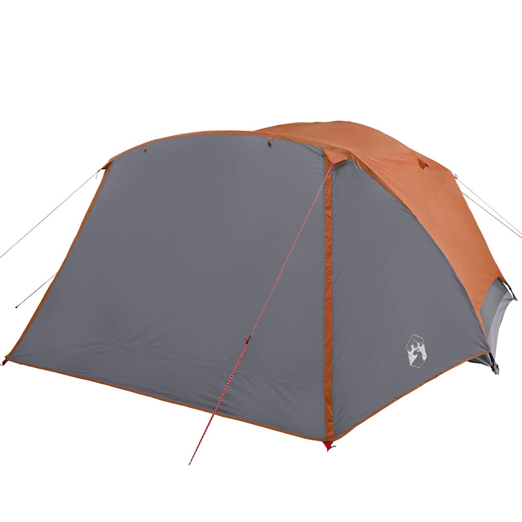 Detail van de vidaXL tent met oranje luifel en waterdichte buitenkant.
