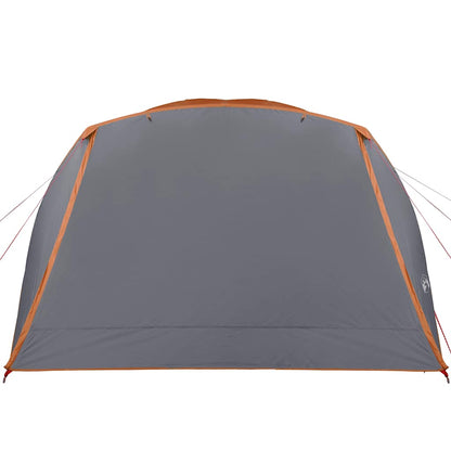Zijaanzicht van de vidaXL tent met oranje luifel, waterdicht en ruim voor vier personen.