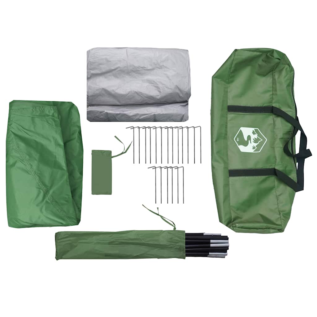 Detail van de accessoires van de vidaXL crossvent gezinstent, inclusief stokken en haringen.