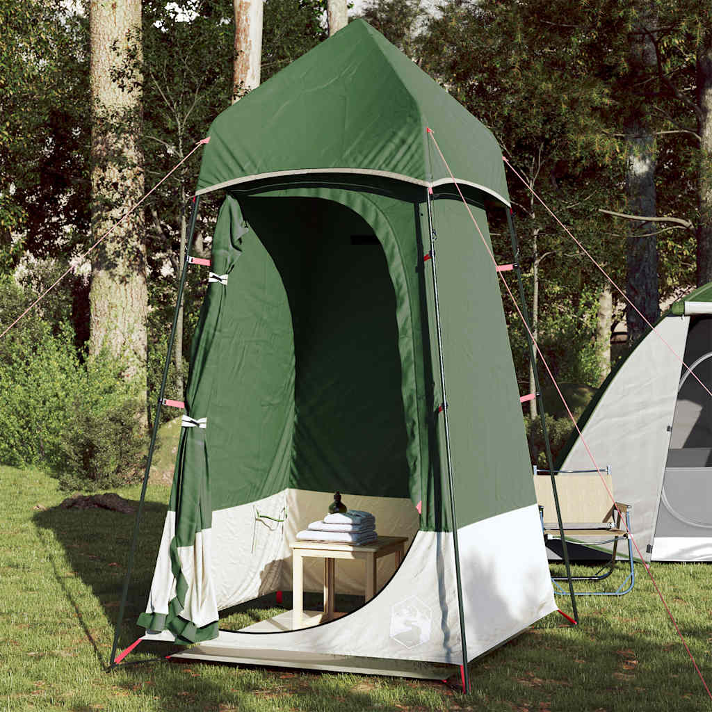 Multifunctionele vidaXL toilettent in groen, waterdicht met open deur en opbergtafeltje.