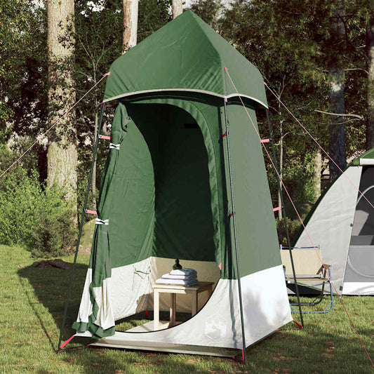 Multifunctionele vidaXL toilettent in groen, waterdicht met open deur en opbergtafeltje.