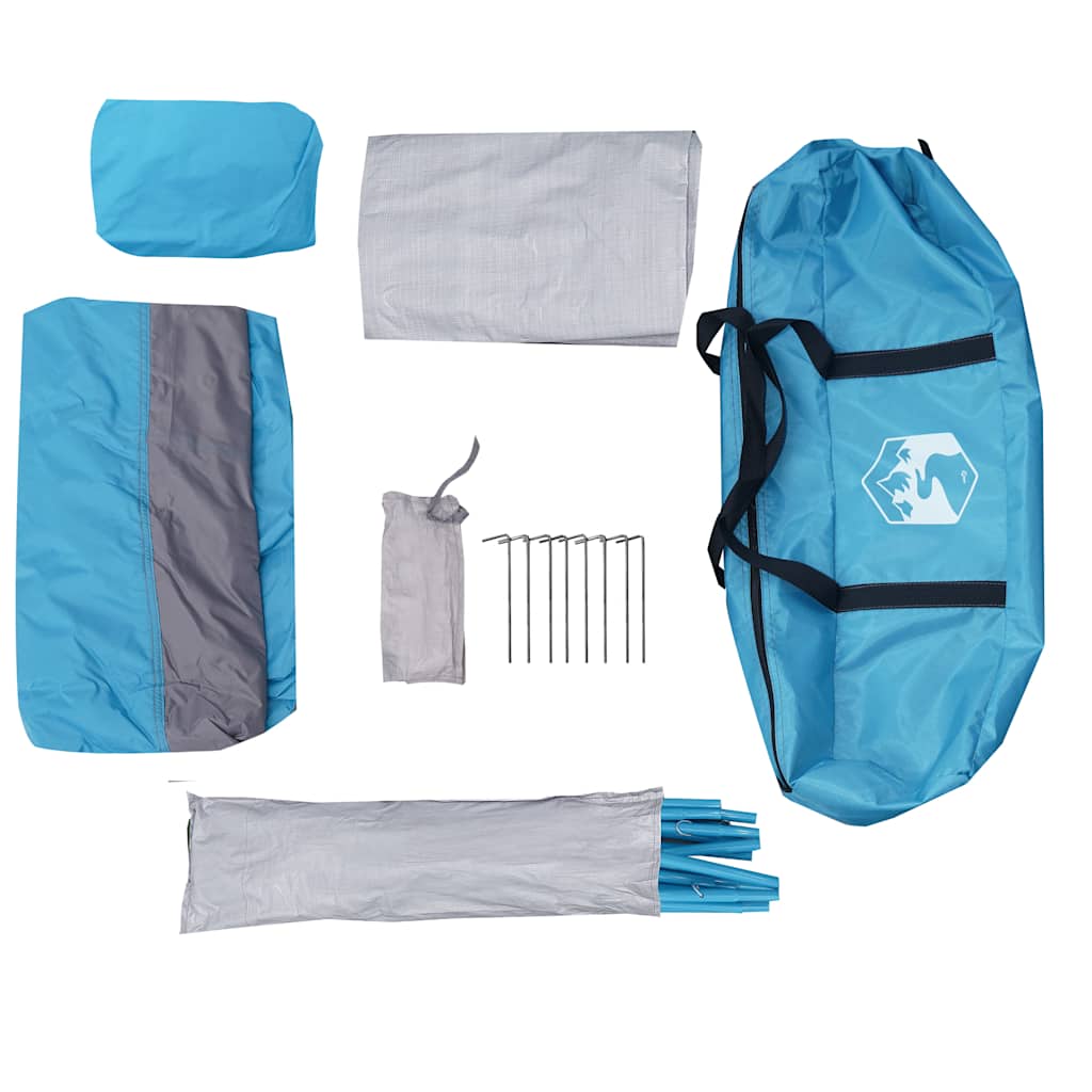 Detail van de vidaXL Toilettent in blauw, inclusief accessoires en bevestigingsmaterialen.