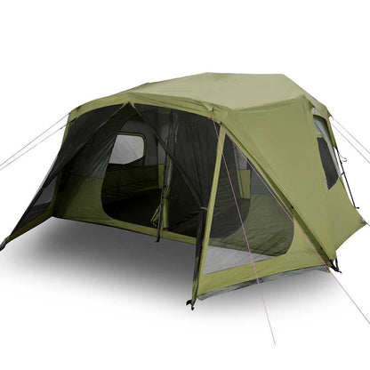 Detail van de tent vidaXL 10-persoons met mesh ventilatie en groene kleur.