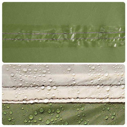 Detail van de getapete naden en waterdichte PU-coating van de vidaXL tent.