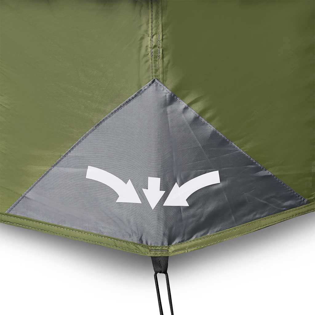 Detail van het waterdichte materiaal met snelontgrendelingssymbool van de vidaXL tent.