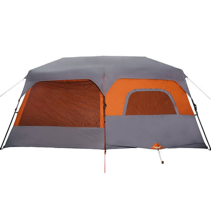 Detail van de vidaXL tent met grijze en oranje kleur, zijaanzicht met gaaswanden.