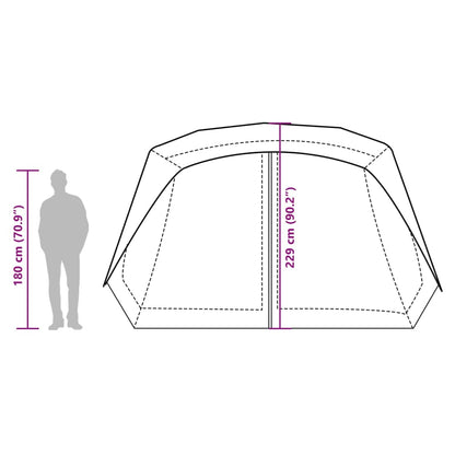 Zijaanzicht van de vidaXL tent met afmetingen en hoogte van 180 cm.