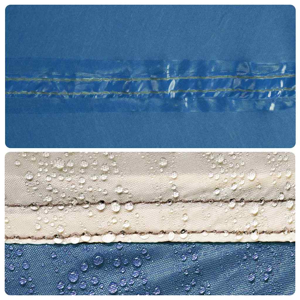 Detail van de waterdichte naden van de vidaXL lichtblauwe tent.