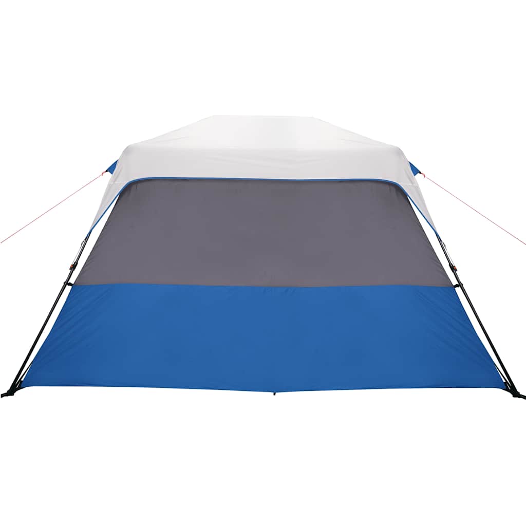 Detail van de vidaXL tent in lichtblauw met grijze zijpanelen, vooraanzicht.