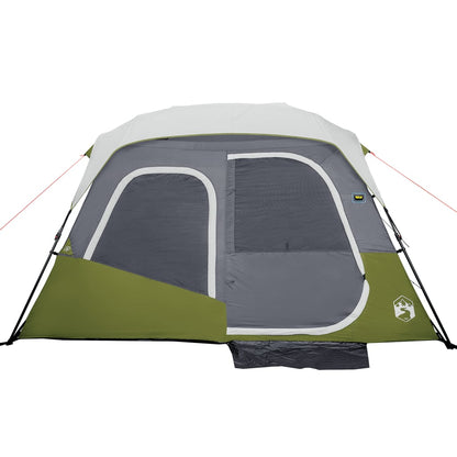 Tent vidaXL 6-persoons met LED snelontgrendeling lichtgroen - afbeelding 7