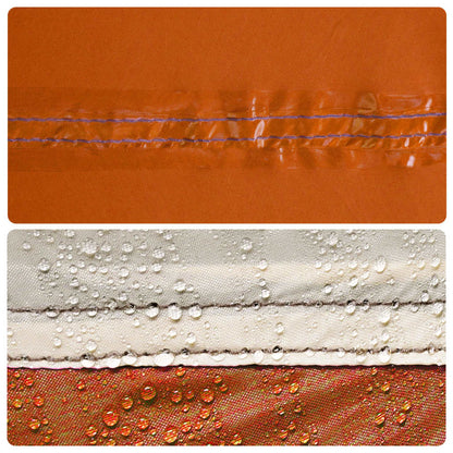 Detail van de waterdichte naden van de vidaXL tent met PU-coating.