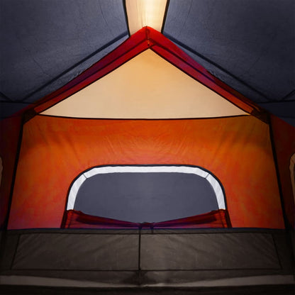 Interieur van de vidaXL 6-persoons tent met kleurrijke wanden en ventilatierooster.