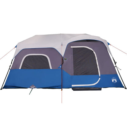 Zijaanzicht van de vidaXL 9-persoons tent met waterdichte coating en ventilatieroosters.