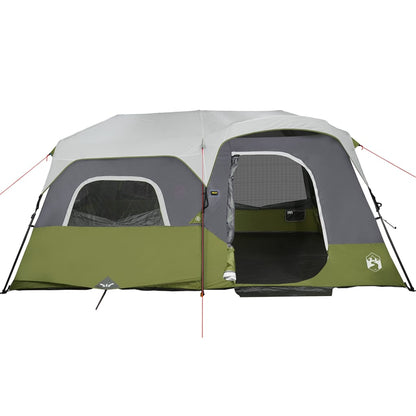 Detail van de waterdichte vidaXL tent met groene en grijze kleuren, zijaanzicht.
