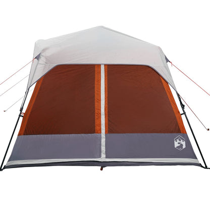 Detail van de vidaXL tent met waterdichte oranje en grijze panelen, zijaanzicht.