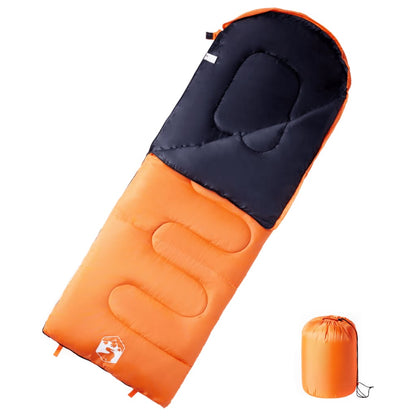 Oranje vidaXL slaapzak voor volwassenen met comfortabele pasvorm en warmtetechnologie, bovenaanzicht.